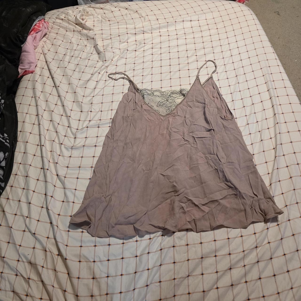 Mustard Seed Mauve Lace-Trim Camisole Top